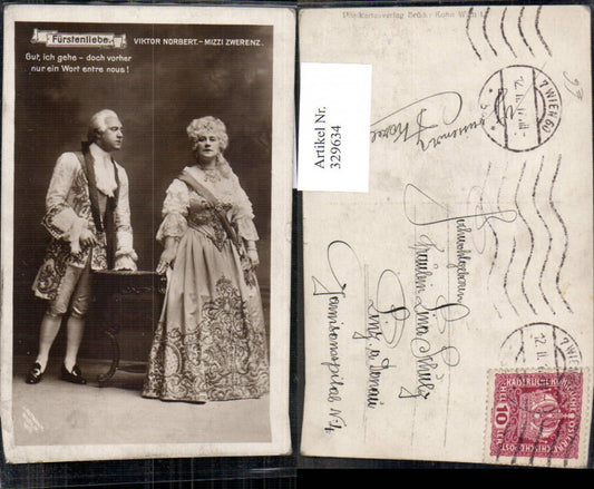 329634,Foto Ak Viktor Norbert Mizzi Zwerenz Fürstenliebe Schauspieler Sänger