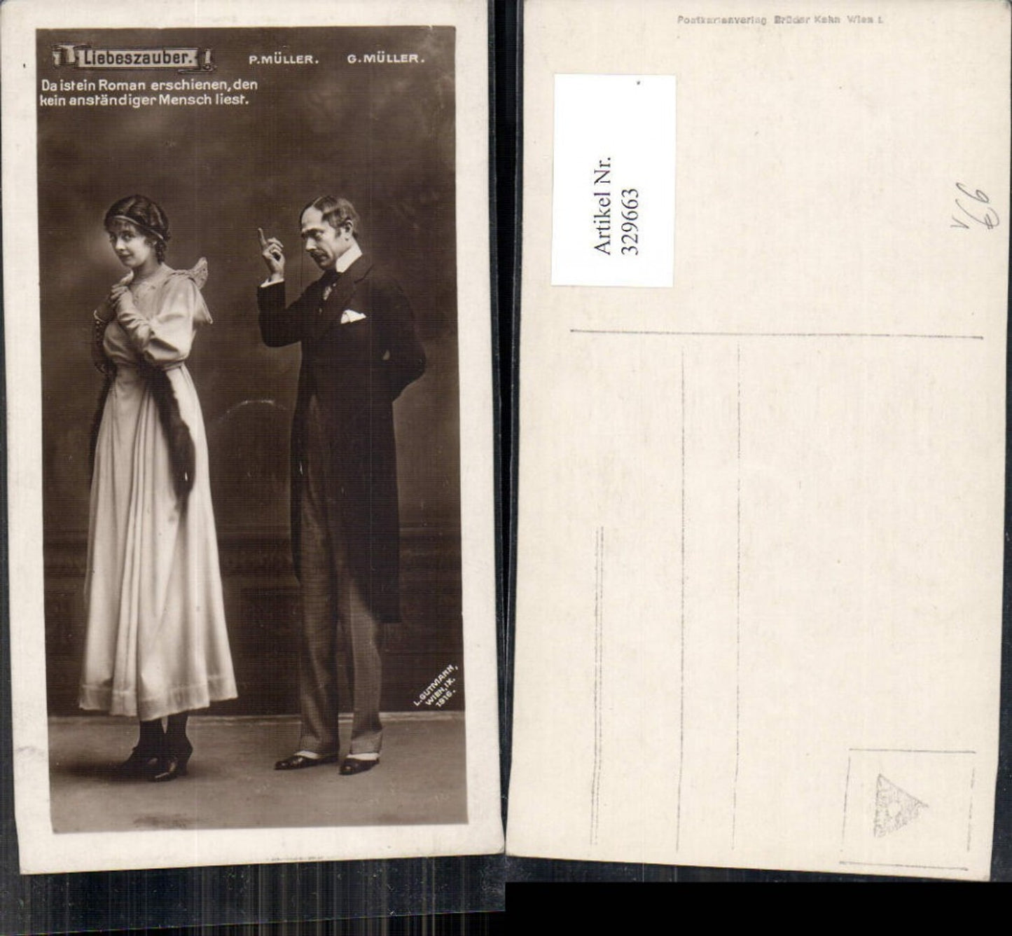 329663,Foto Ak P. Müller G. Müller i. Liebeszauber Schauspieler Sänger pub Brüder Kohn