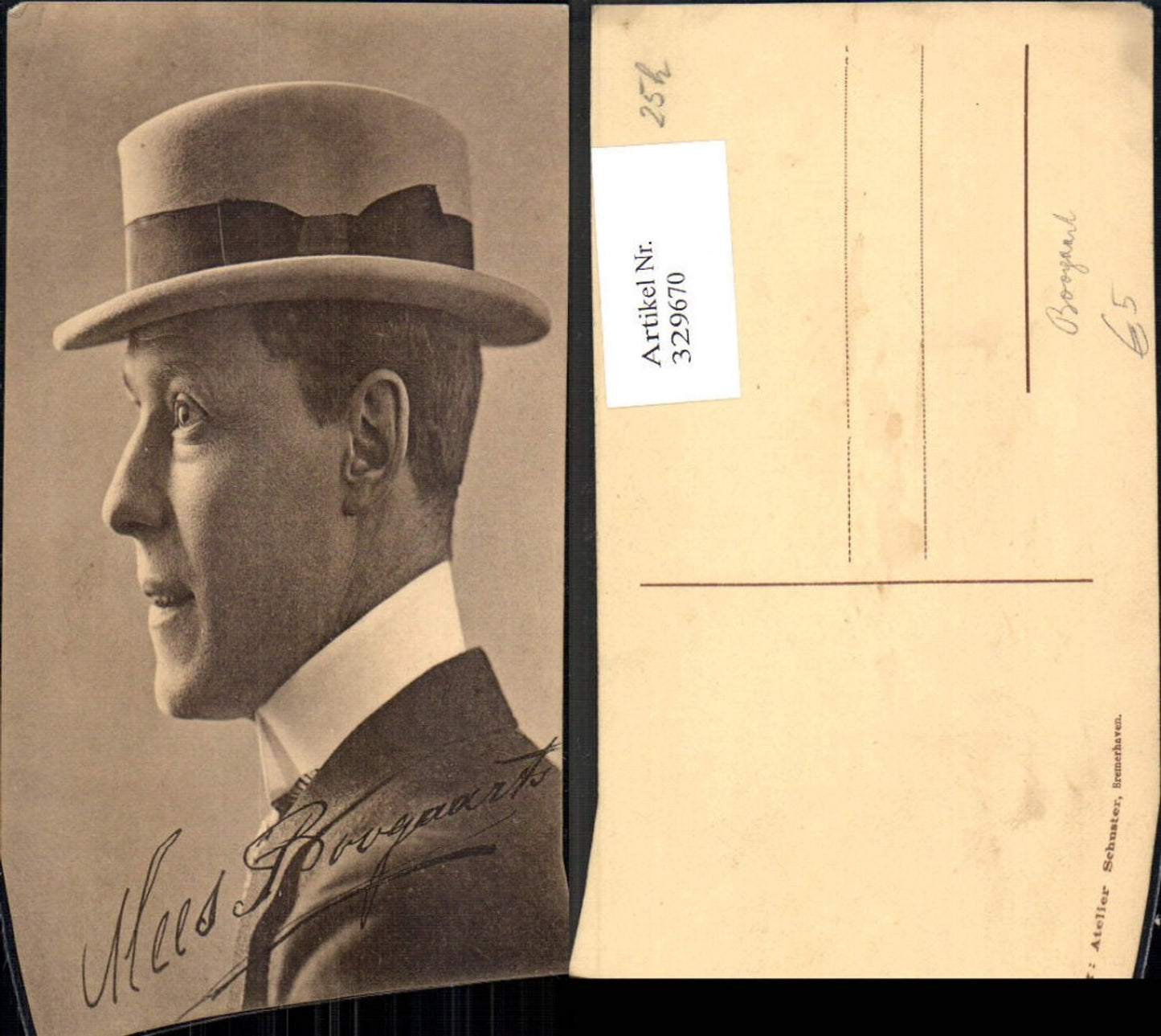 329670,Foto Ak Boogaarts Boogaart Schauspieler Sänger Linz Hut