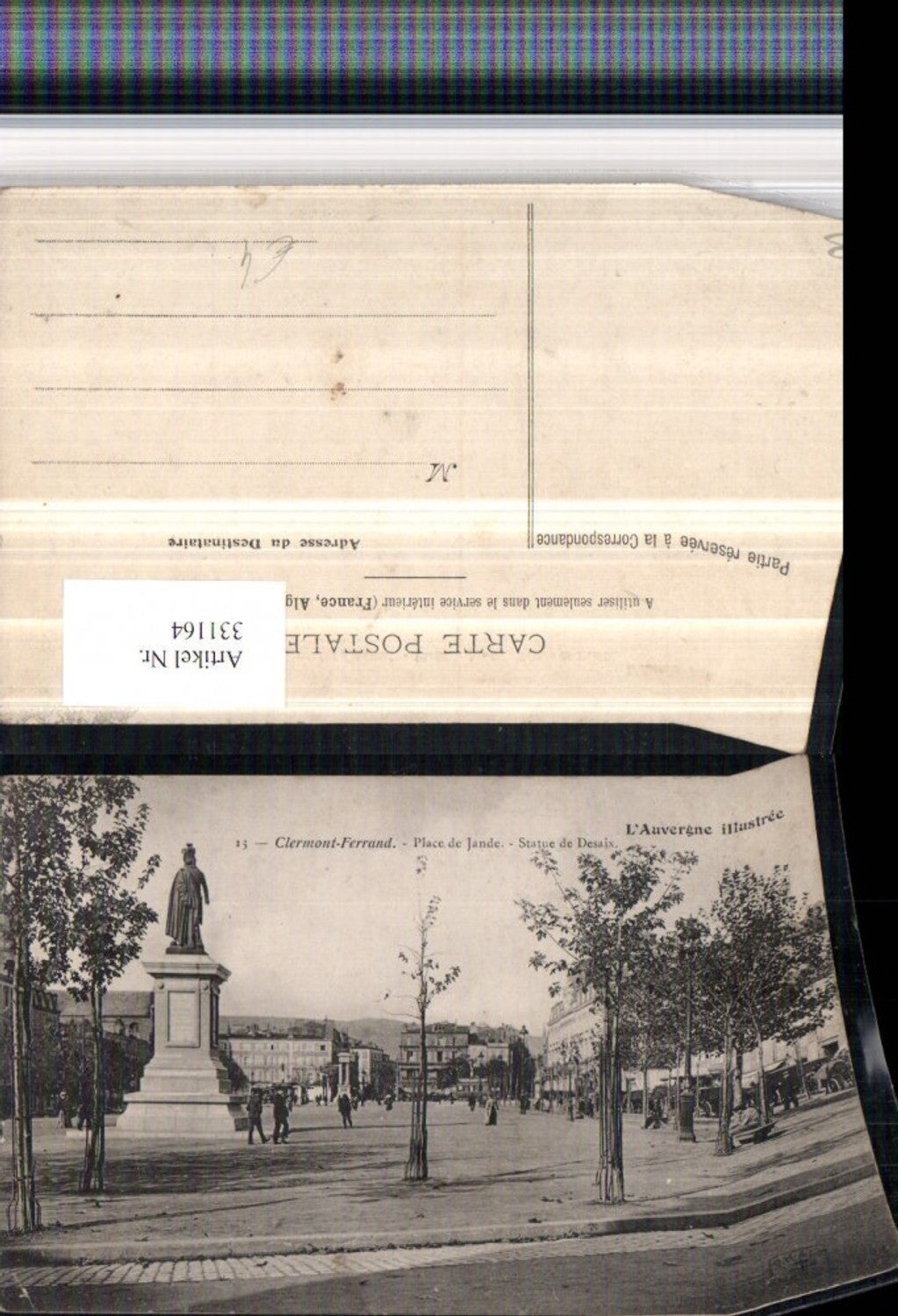 331164,Auvergne Puy-de-Dome Clermont-Ferrand Place de Jande Statue de Desaix Denkmal