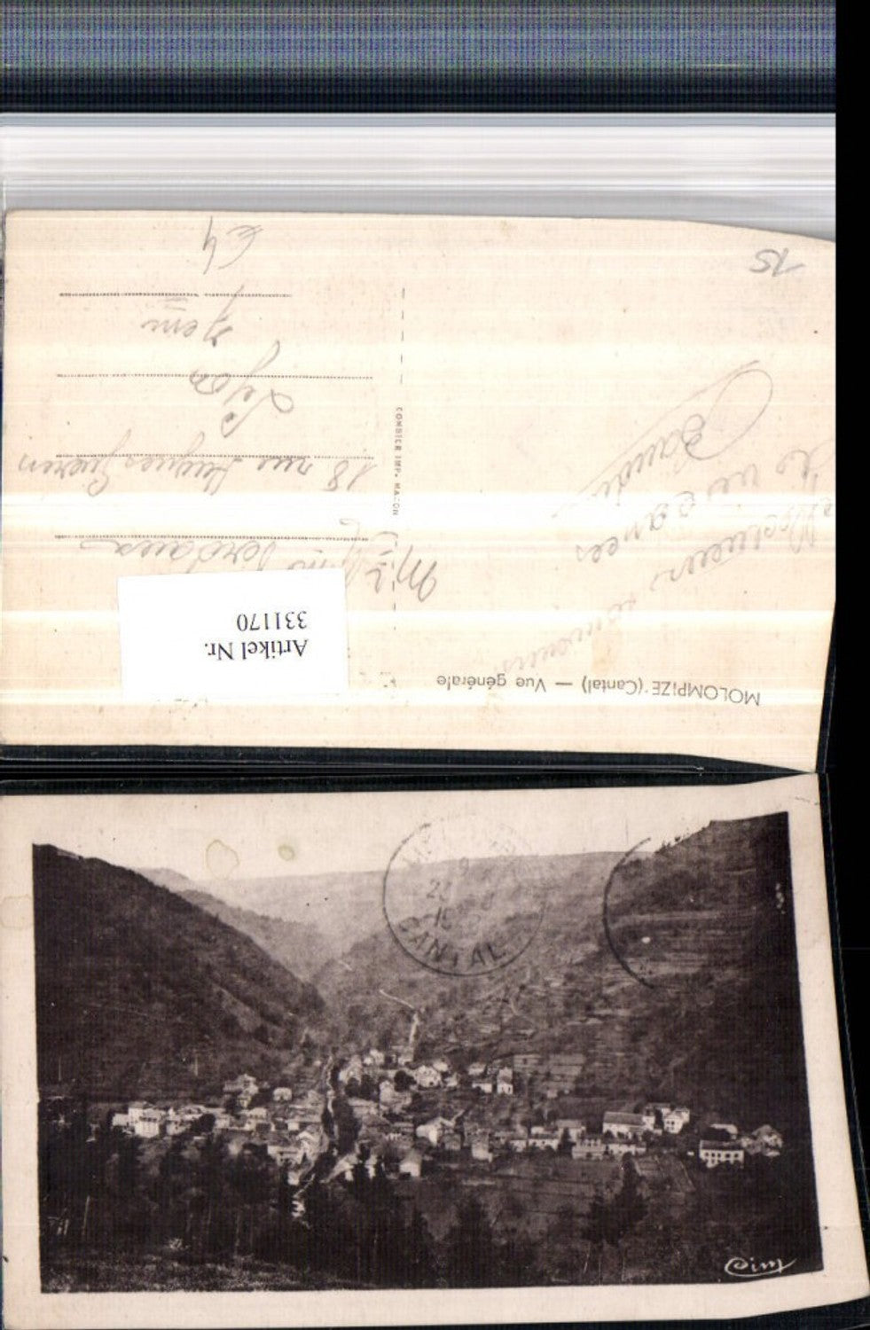 331170,Auvergne Cantal Molompize Vue generale Totale