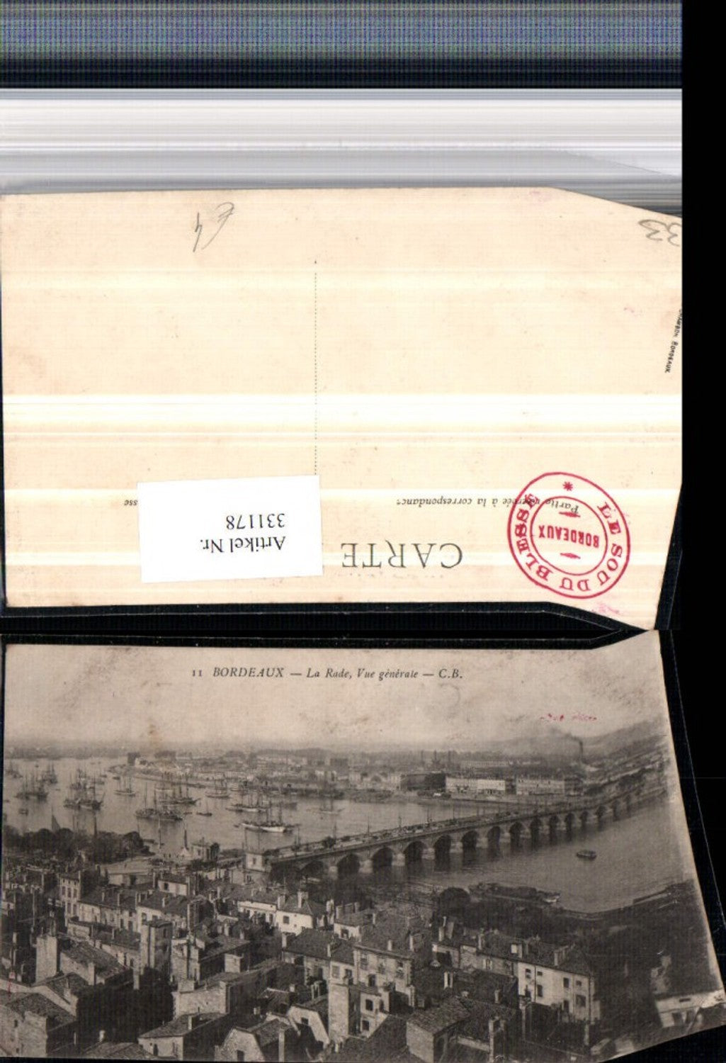 331178,Aquitanien Gironde Bordeaux La Rade Vue generale Teilansicht Brücke Schiffe