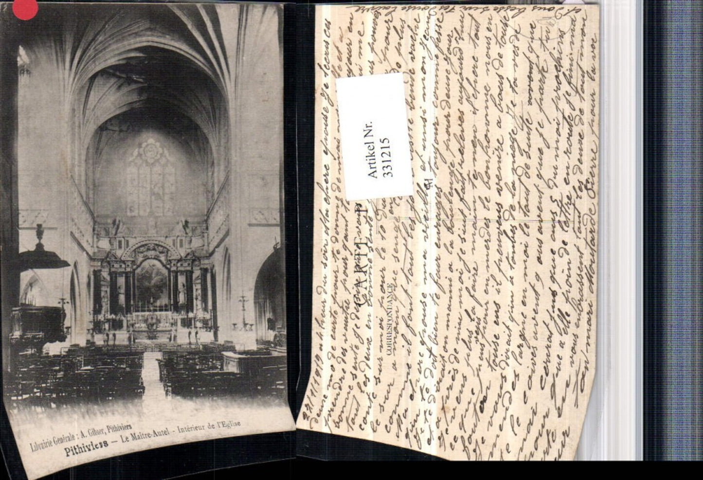 331215,Centre Loiret Pithiviers Interieur de l'Eglise Le Maitre-Autel Kirche Innenansicht
