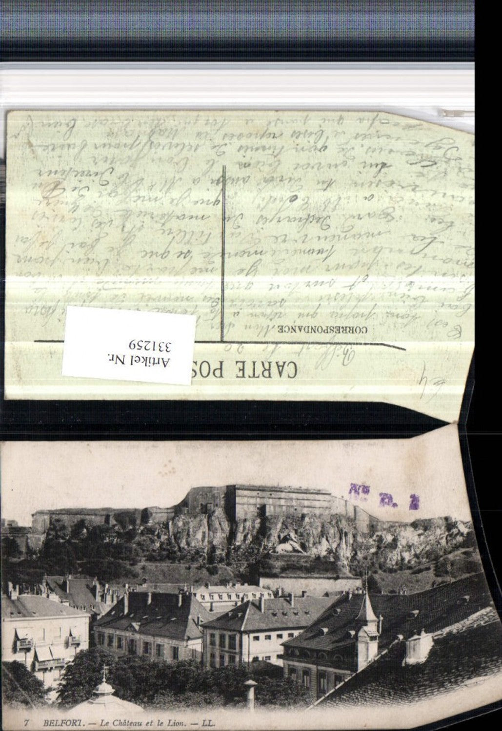 331259,Franche-Comte Territoire-de-Belfort Belfort Le Chateau et le Lion Schloss