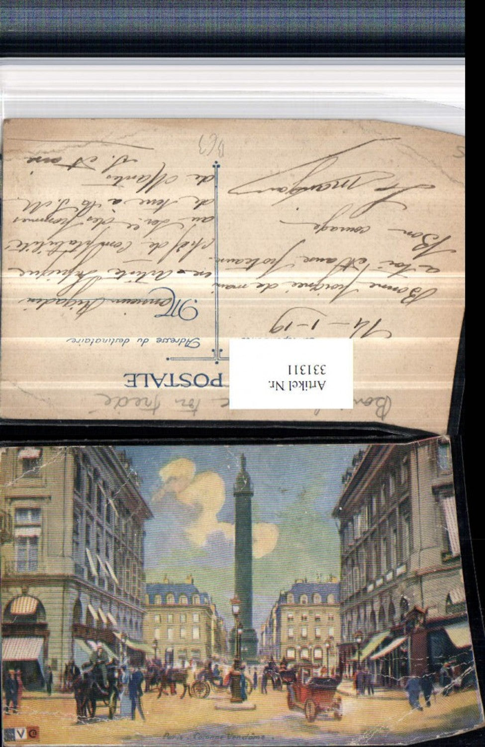 331311,Künstler AK Ile-de-France Paris Colonne Vendome Straßenansicht Turm