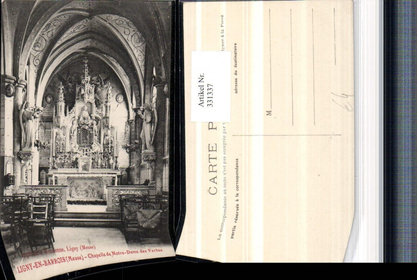 331337,Lothringen Meuse Ligny-en-Barrois Chapelle de Notre-Dame des Vertus Kapelle Innenansicht