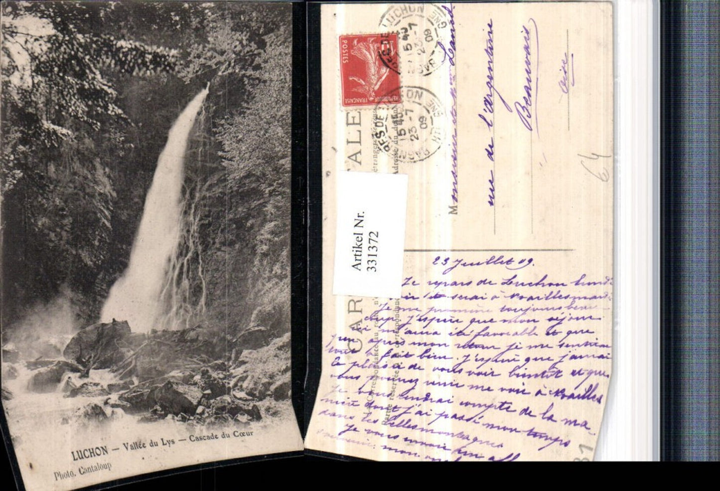 331372,Midi-Pyrenees Haute-Garonne Luchon Vallee du Lys Cascade du Coeur Wasserfall