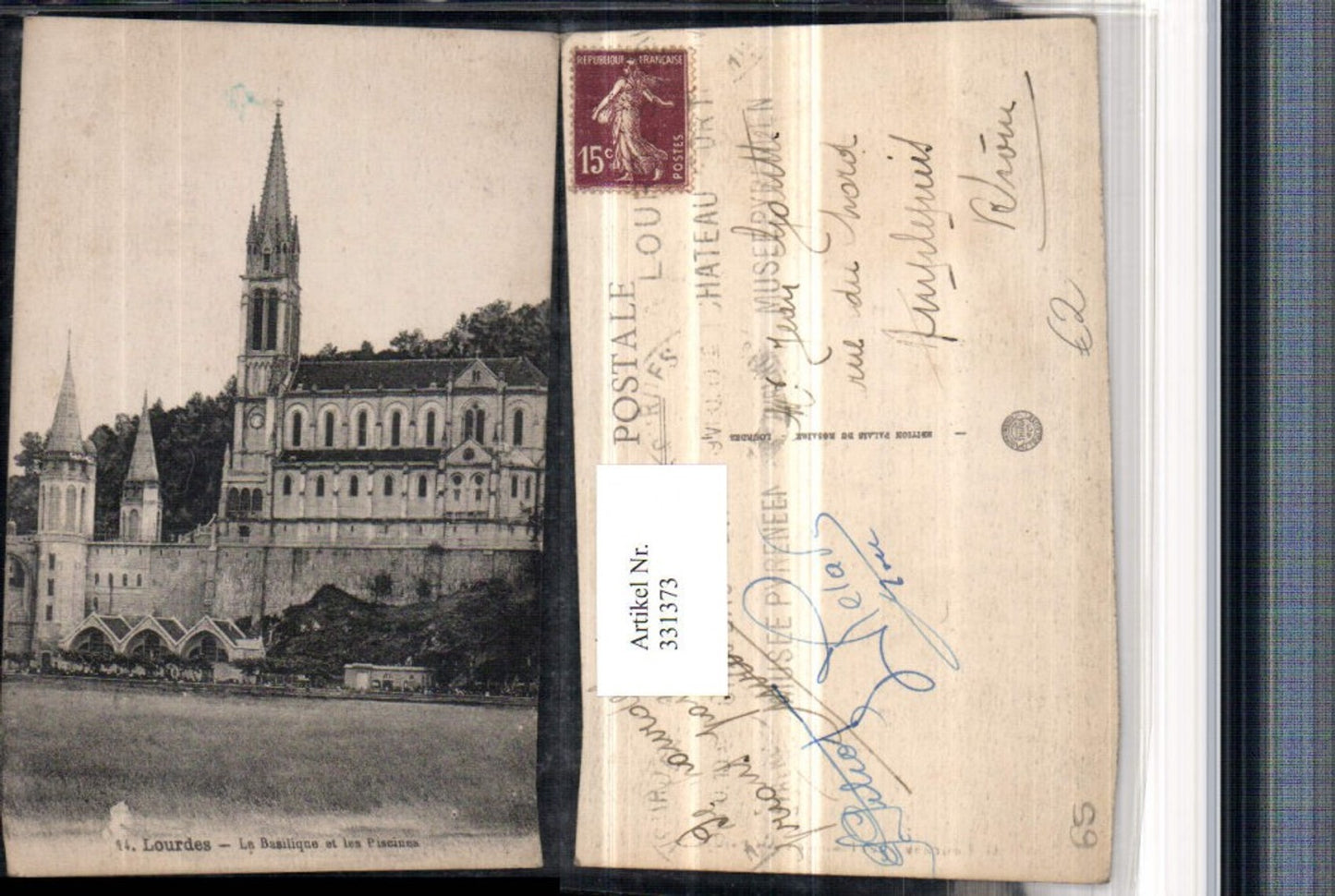 331373,Midi-Pyrenees Hautes-Pyrenees Lourdes La Basilique et les Piscines Kirche