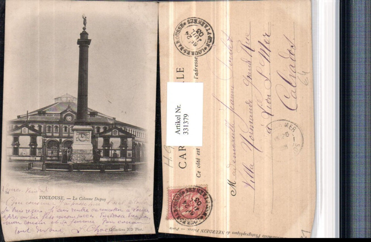 331379,Midi-Pyrenees Haute-Garonne Toulouse La Colonne Dupuy Säule