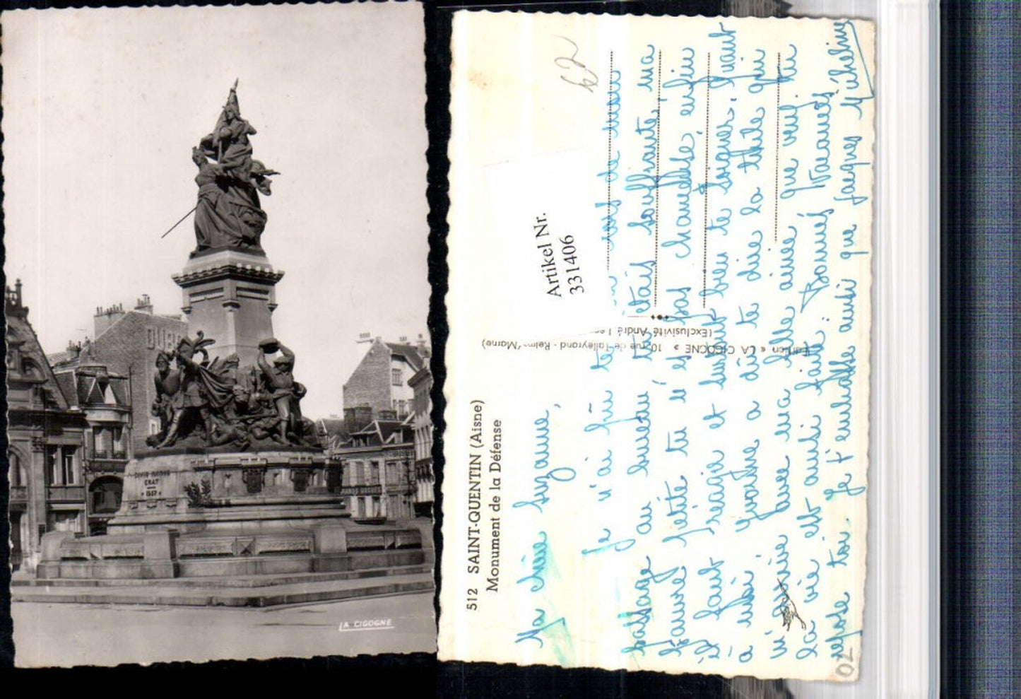 331406,Picardie Aisne Saint-Quentin Monument de la Defense Denkmal