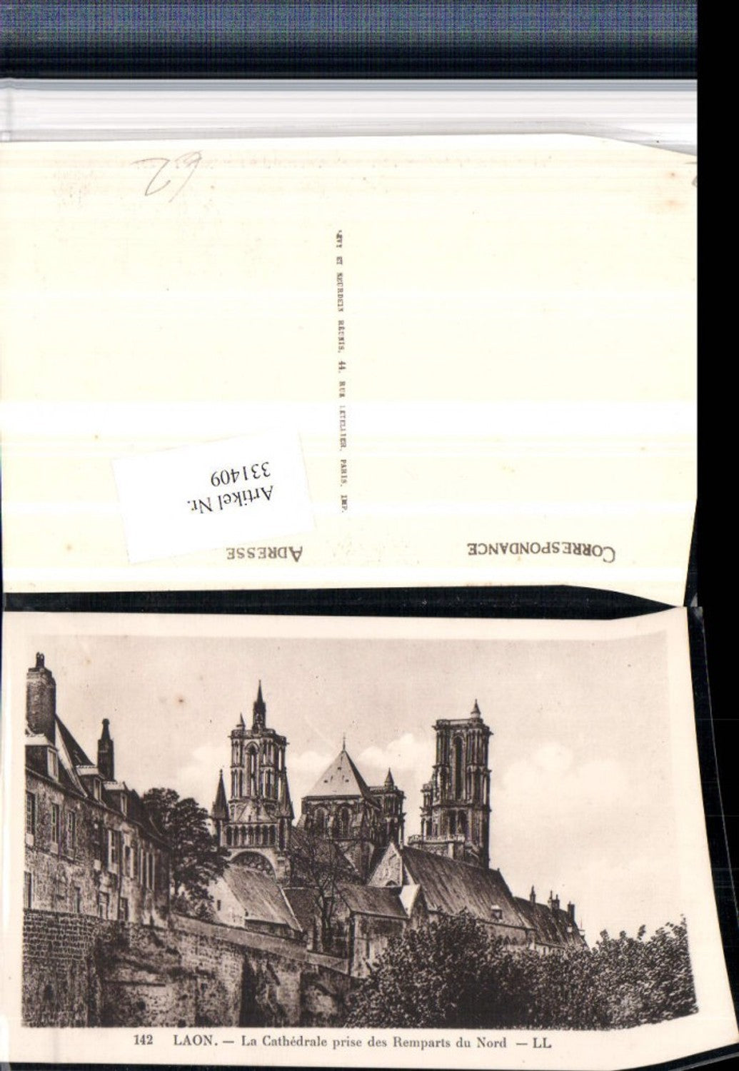 331409,Picardie Aisne Laon La Cathedrale prise des Remparts du Nord Kirche
