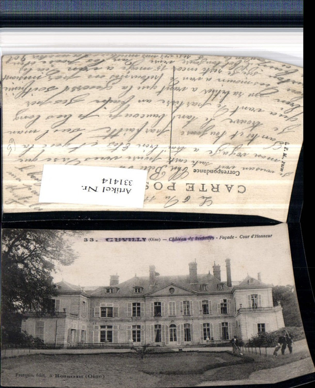 331414,Picardie Oise Cuvilly Chateau de Sechelles Facade Cour d'Honneur Schloss