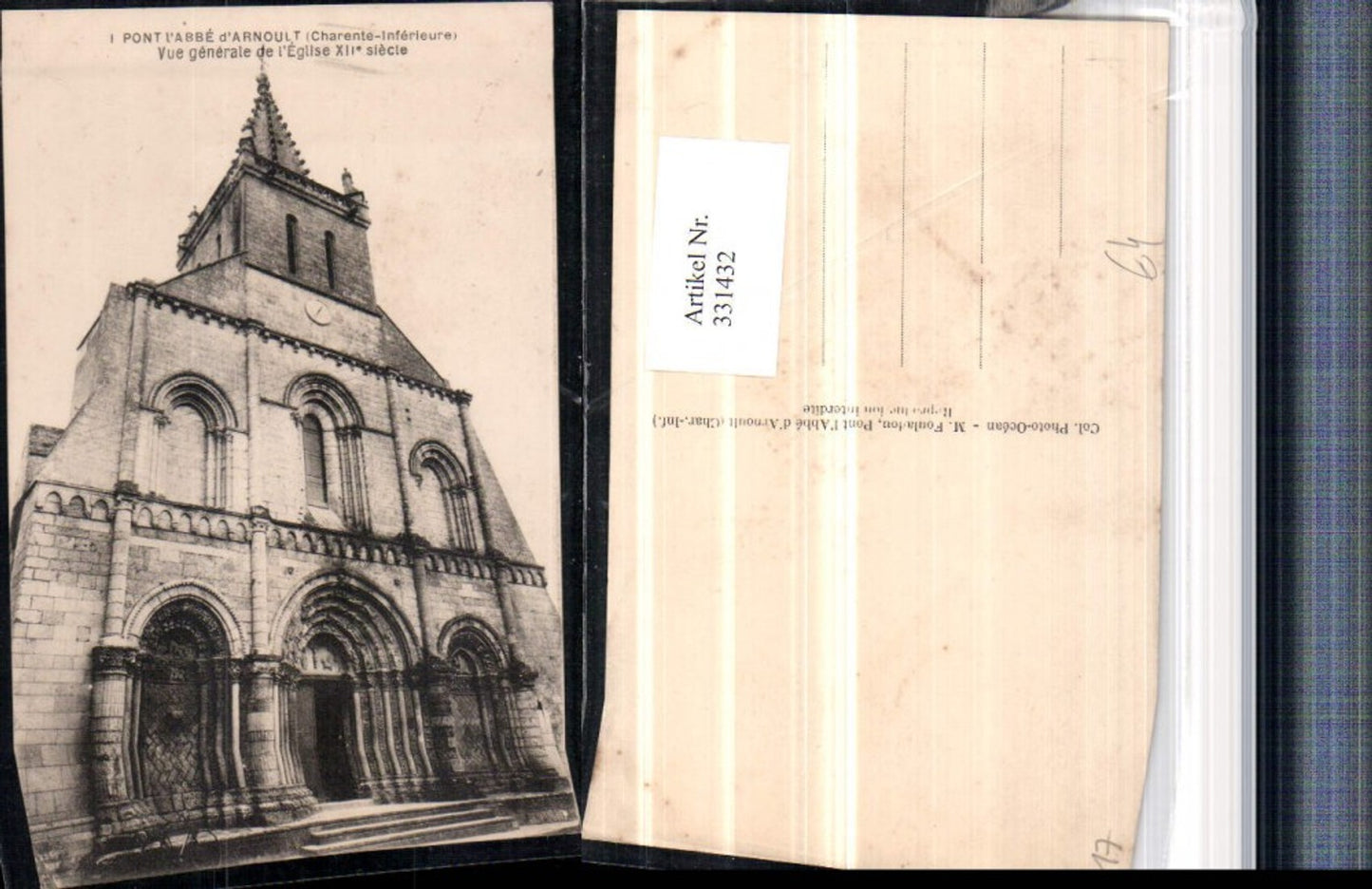331432,Poitou-Charentes Charente-Maritime Pont l'Abbe d'Arnoult l'Eglise Kirche