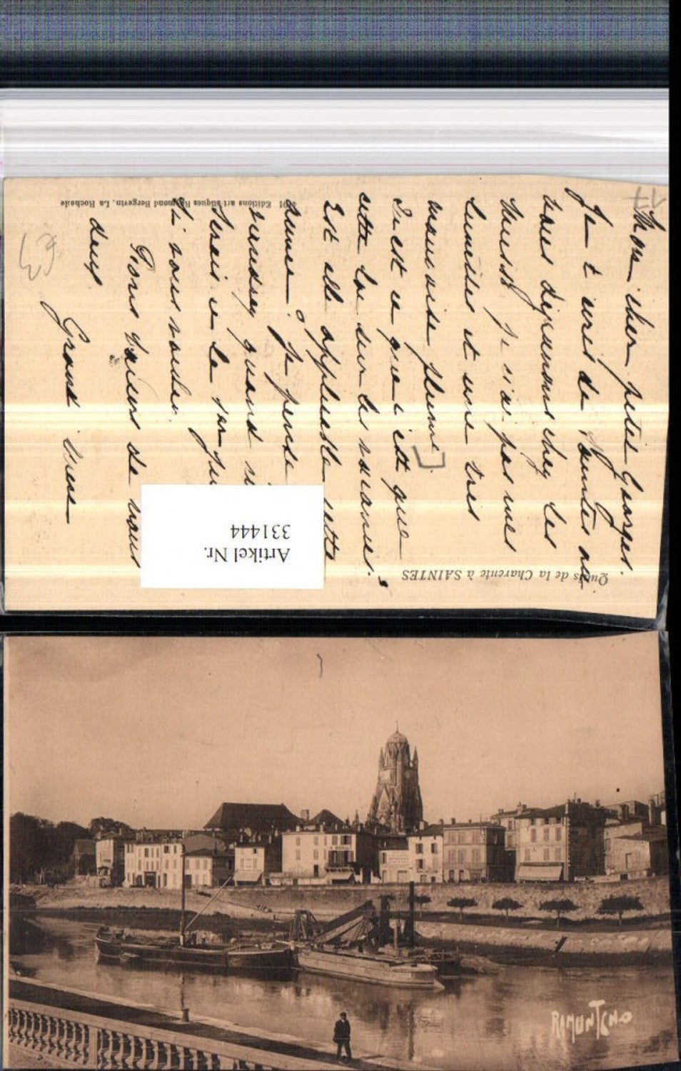 331444,Poitou-Charentes Charente-Maritime Saintes Quais de la Charente Teilansicht Boot