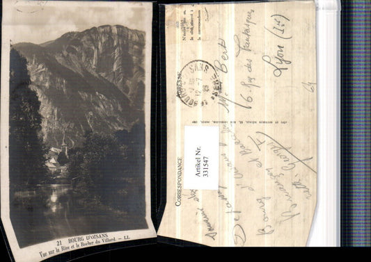 331547,Rhone-Alpes Isere Bourg d'Oisans Vue sur la Rive et le Rocher du Villard Bergkulisse