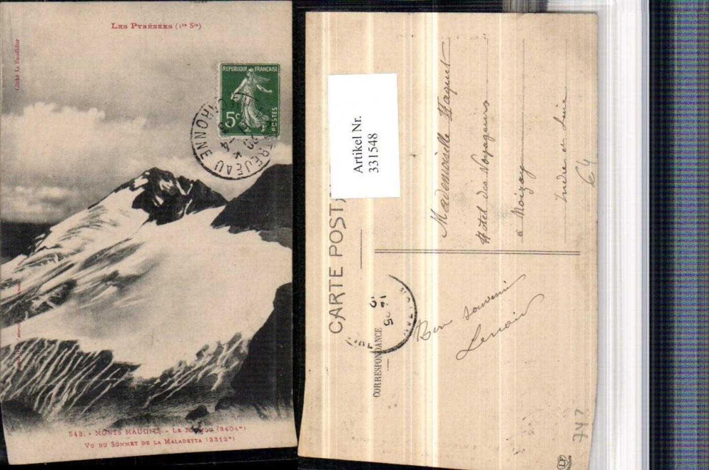 331548,Rhone-Alpes Haute-Savoie Monts Maudits b. Charmonix-Mont-Blanc Bergkulisse