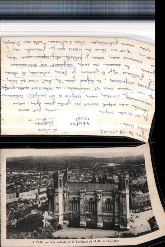 331567,Rhone-Alpes Rhone Lyon Vue laterale de la Basilique Kirche