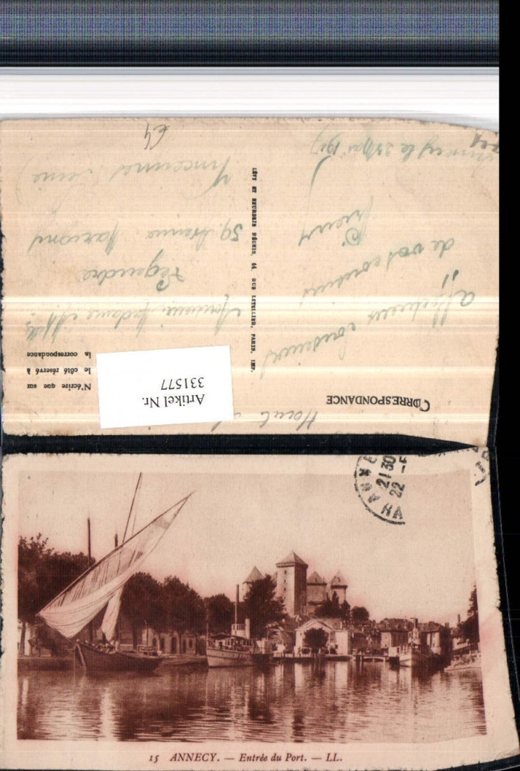 331577,Rhone-Alpes Haute-Savoie Annecy Entree du Port Hafen Segelboot Dampfer