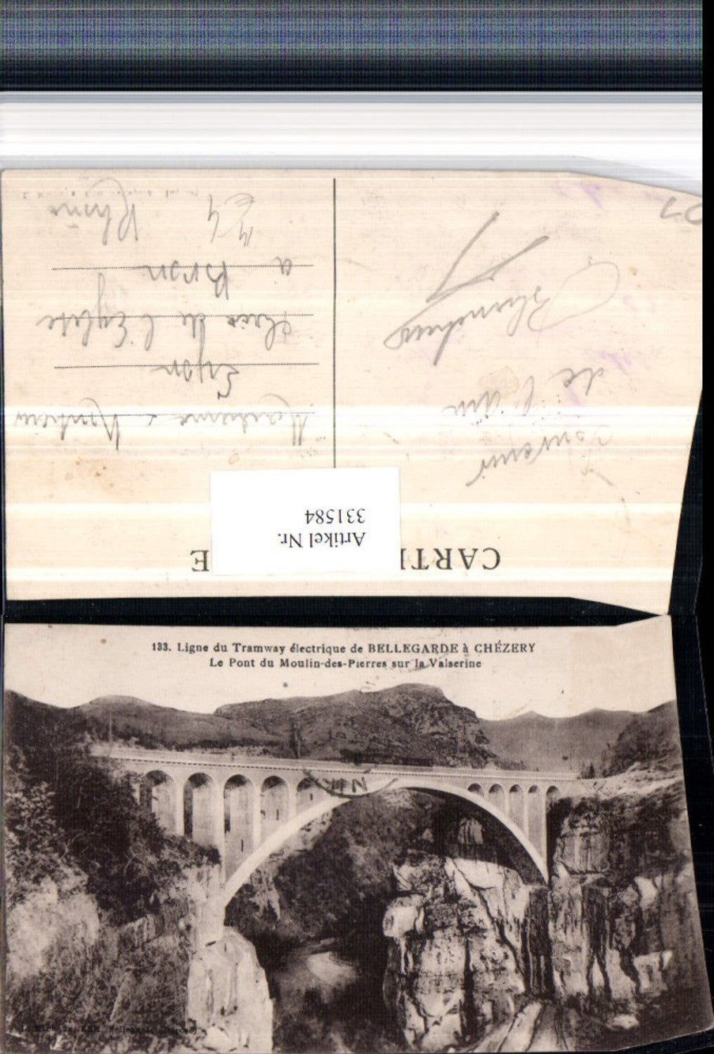 331584,Rhone-Alpes Ain Ligne Tramway de Bellegarde a Chezery Pont du Moulin-des-PIerres Viadukt