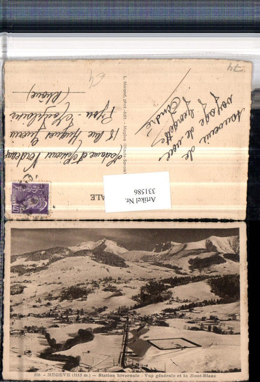 331586,Rhone-Alpes Haute-Savoie Megeve Station hivernale Totale Bergkulisse Winterbild