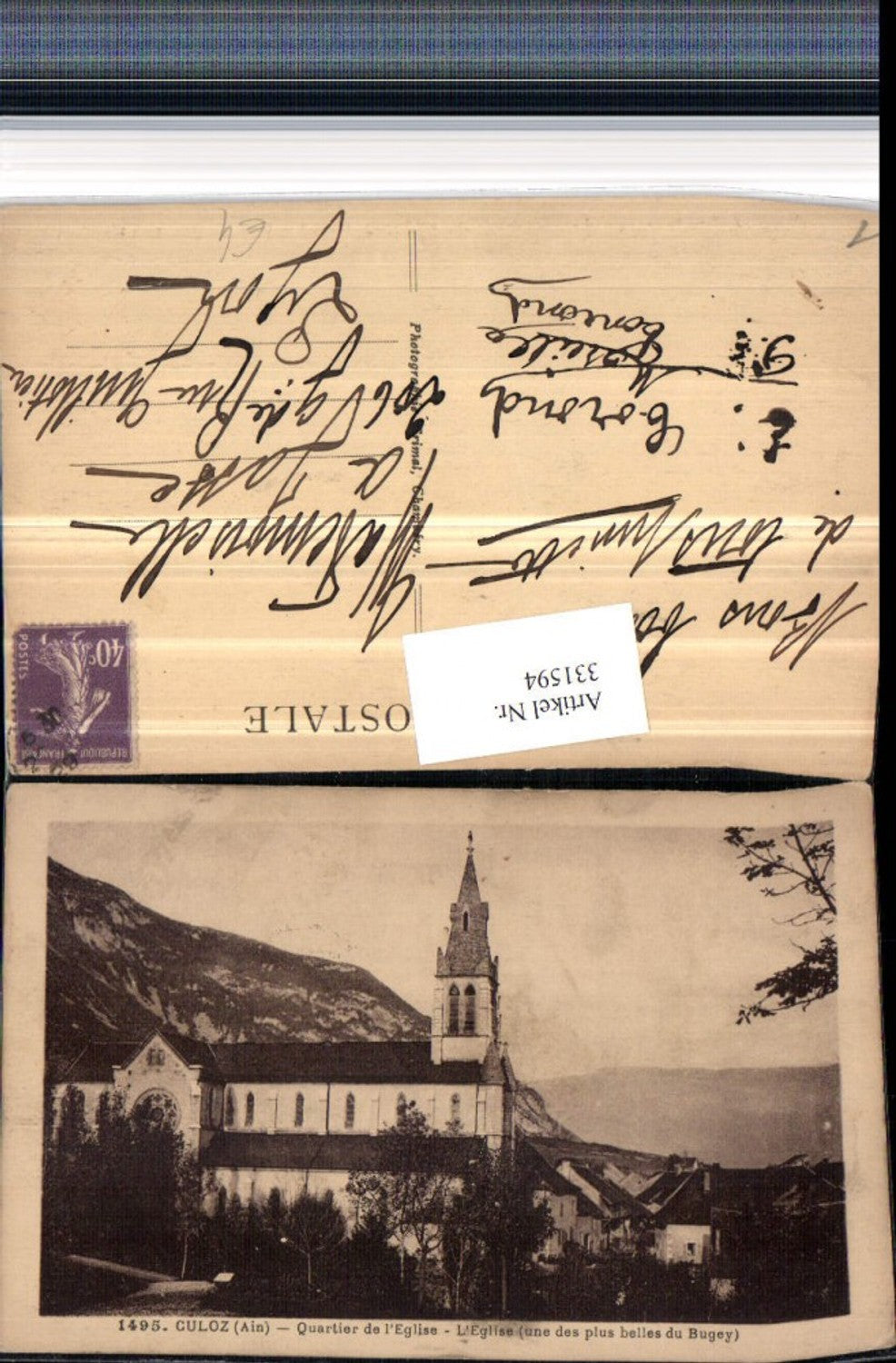 331594,Rhone-Alpes Ain Culoz L'Eglise Kirche