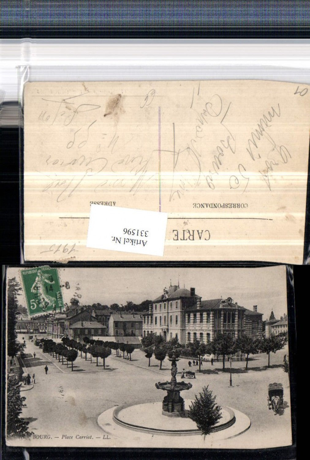 331596,Rhone-Alpes Ain Bourg Place Carriat Platz Brunnen