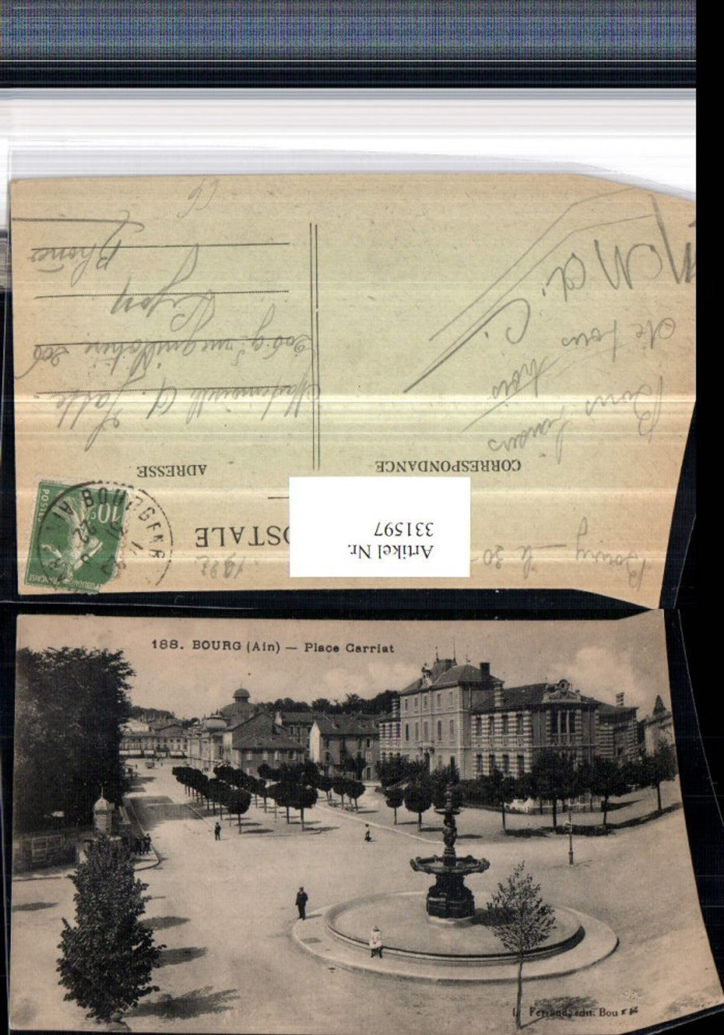 331597,Rhone-Alpes Ain Bourg Place Carriat Platz Brunnen