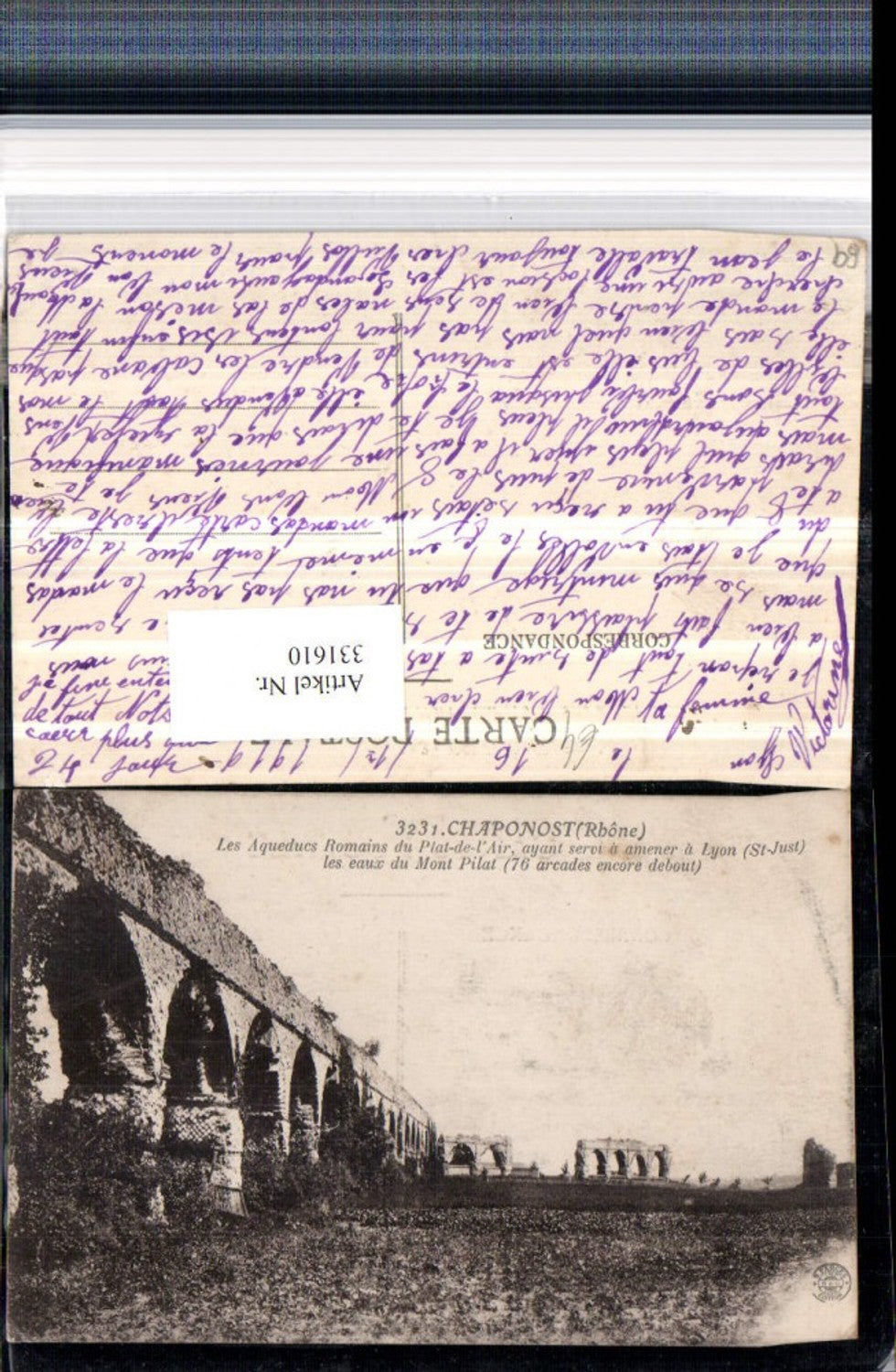 331610,Rhone-Alpes Rhone Chaponost Aqueducs Romains du Plat-de-l'Air Aquädukt