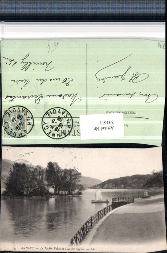 331611,Rhone-Alpes Haute-Savoie Annecy Le Jardin Public et l'Ile des Cygnes See