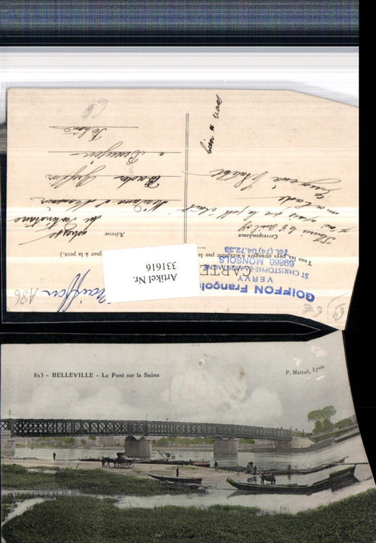 331616,Rhone-Alpes Rhone Belleville Le Pont sur la Saone Brücke