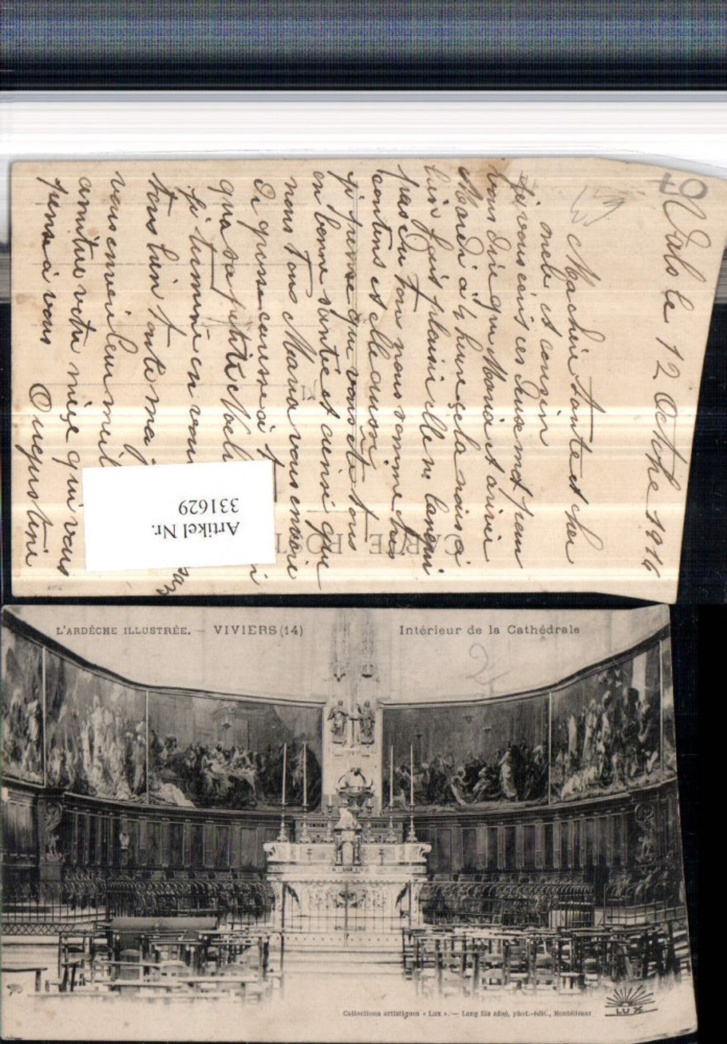 331629,Rhone-Alpes Ardeche Viviers Interieur de la Catehdrale Kirche Innenansicht