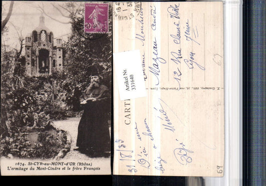 331640,Rhone-Alpes Rhone St-Cyr-au-Mont-d'Or l#ermitage du Mont-Cindre et le frere Francois