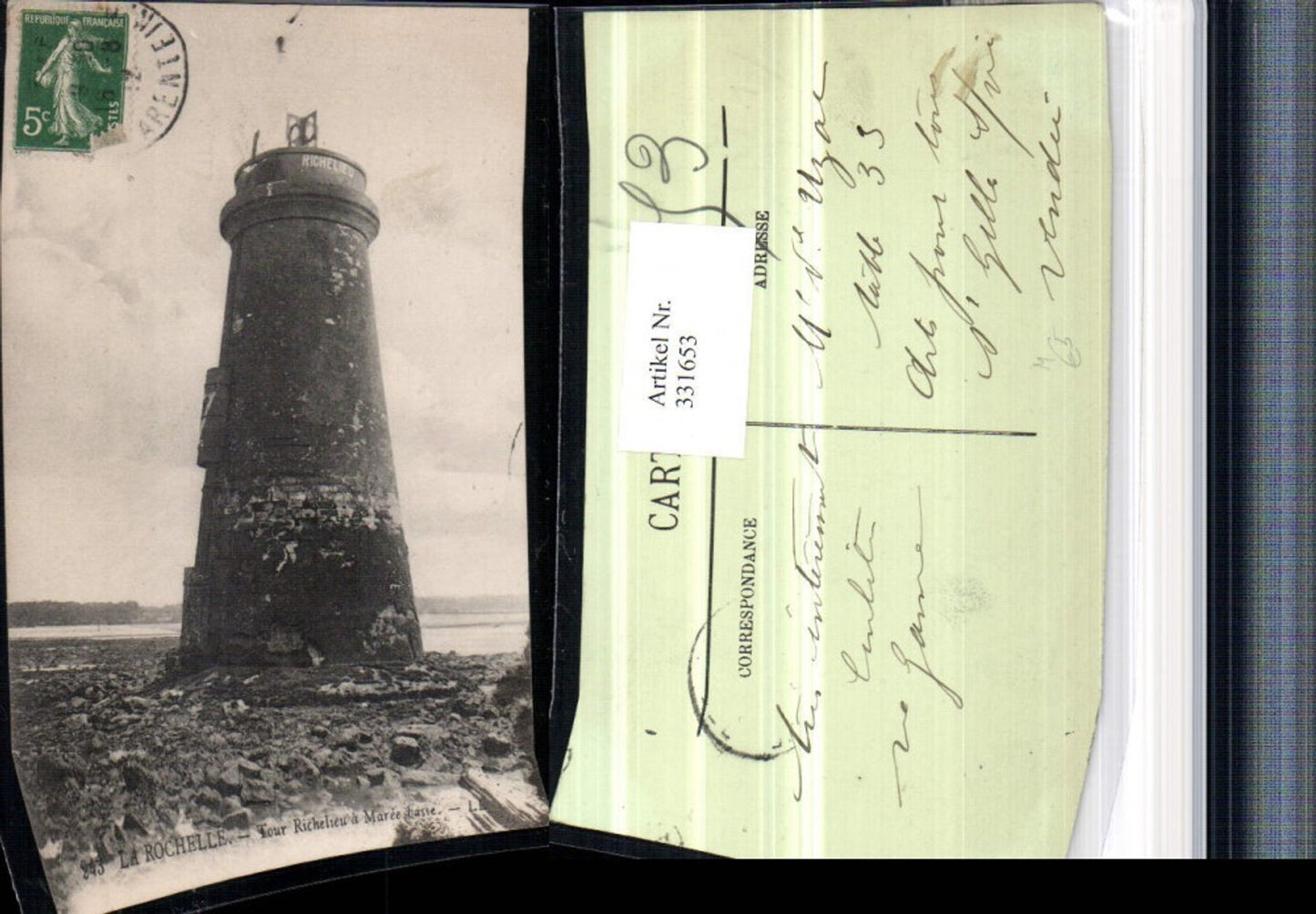 331653,Poitou-Charentes Charente-Maritime La Rochelle Tour Richelieu a Maree basse Leuchtturm