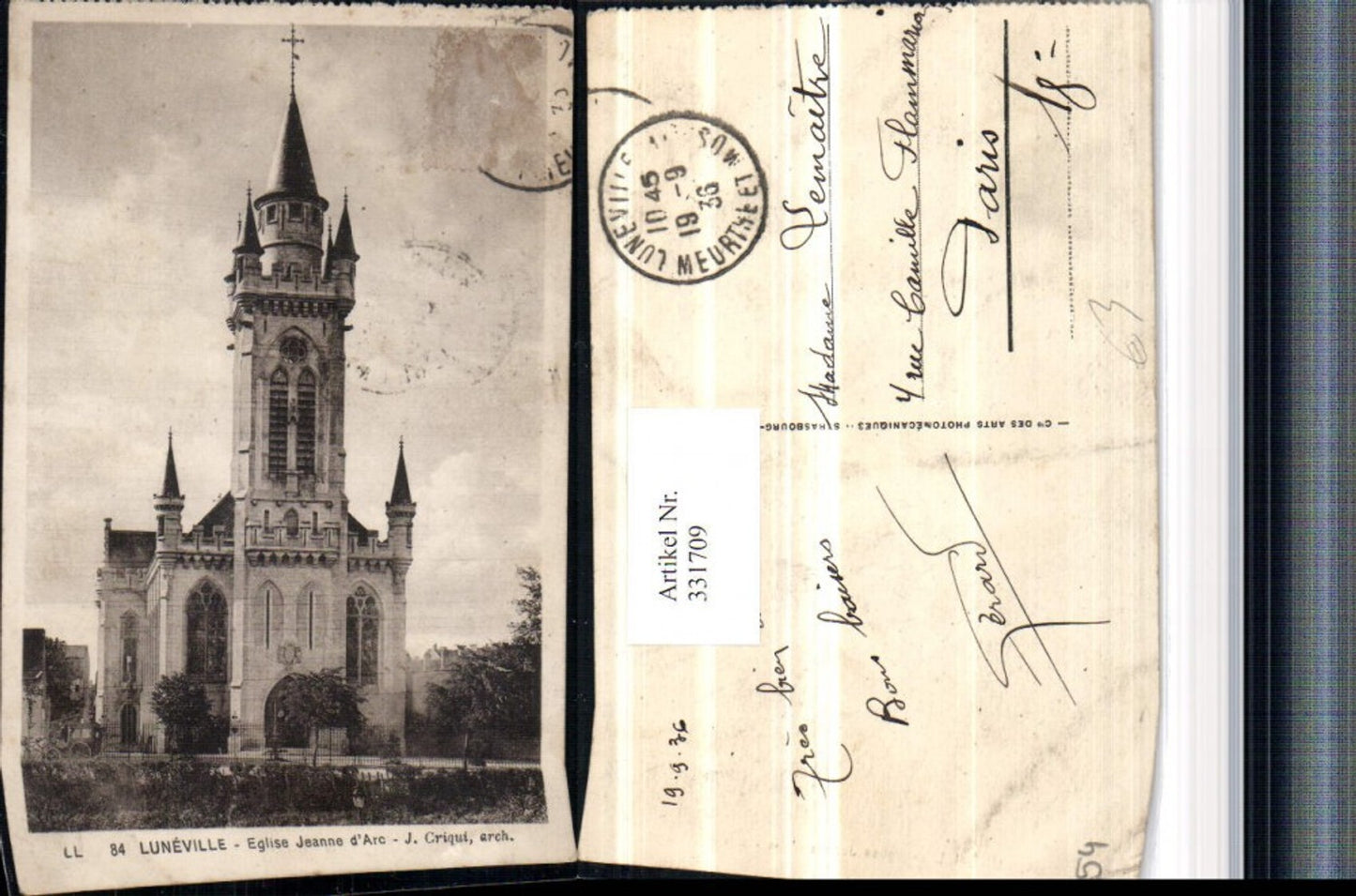 331709,Lothringen Meurthe-et-Moselle Luneville Eglise Jeanne d'Arc Kirche