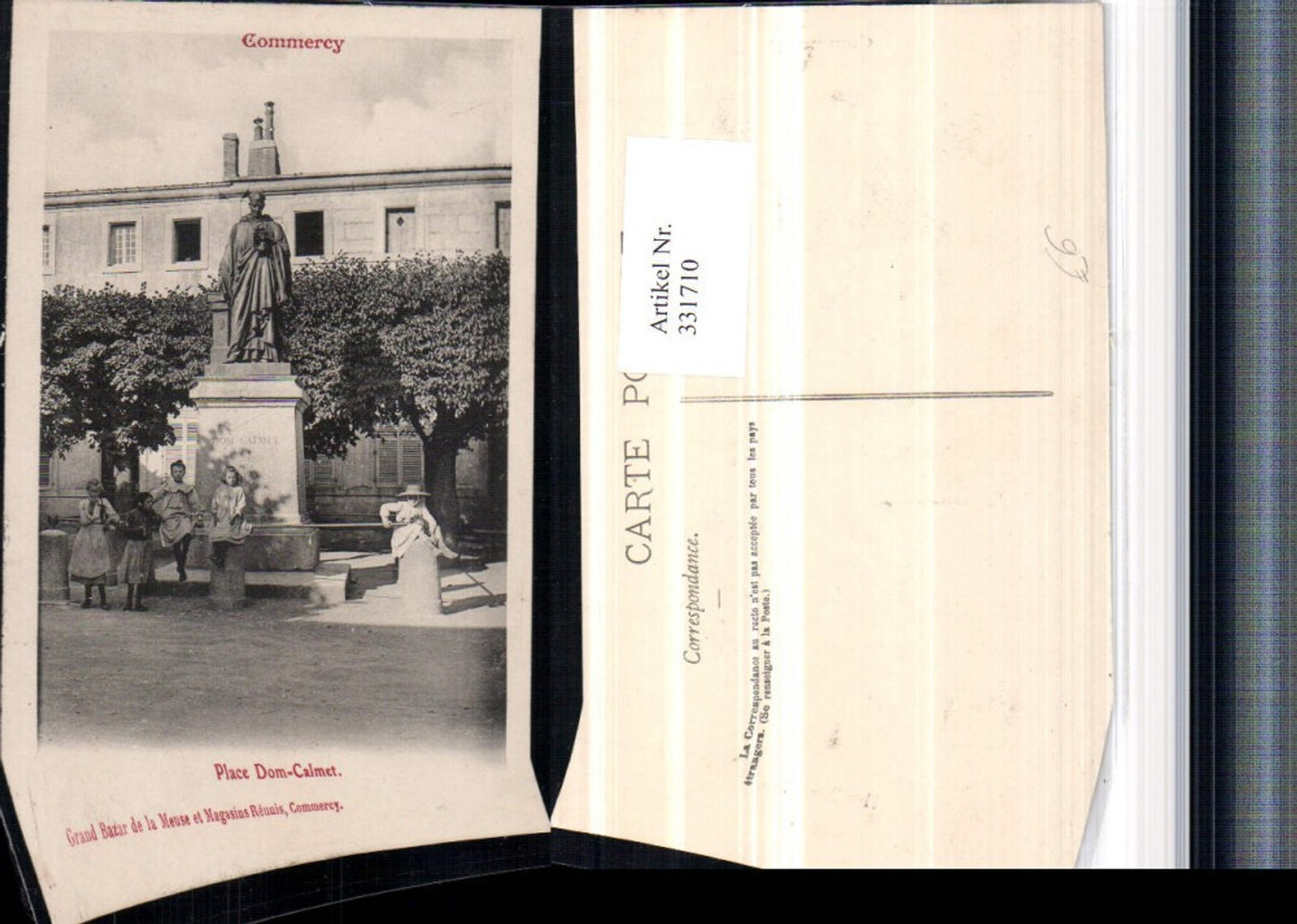 331710,Lothringen Meuse Commery Place Dom-Calmet Denkmal