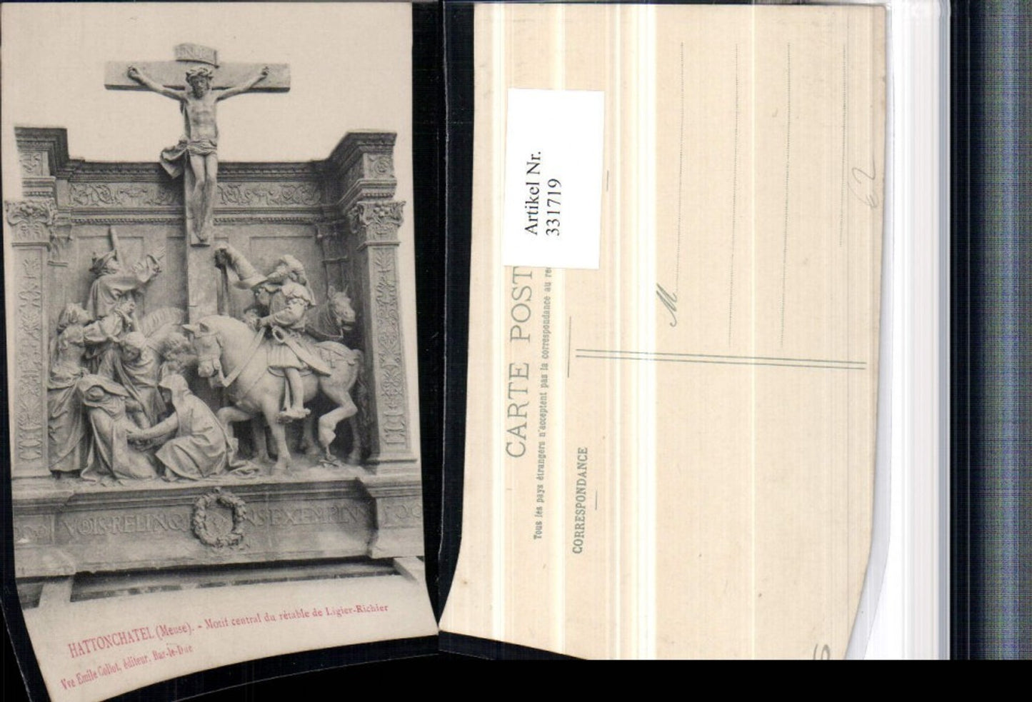 331719,Lothringen Meuse Hattonchatel Motiv central du retable de Ligier-Richier Relief