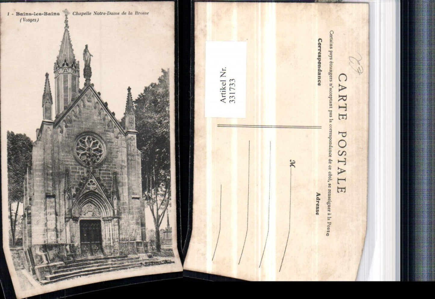331733,Lothringen Vosges Bains-les-Bains Chapelle Notre-Dame de la Brosse Kirche