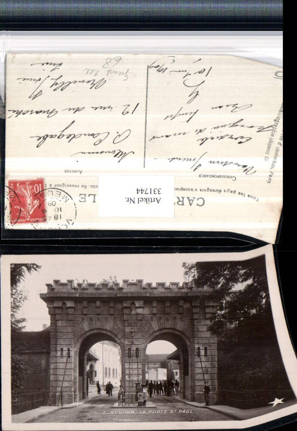 331744,Lothringen Meuse Verdun La Porte St-Paul Grenze Zoll