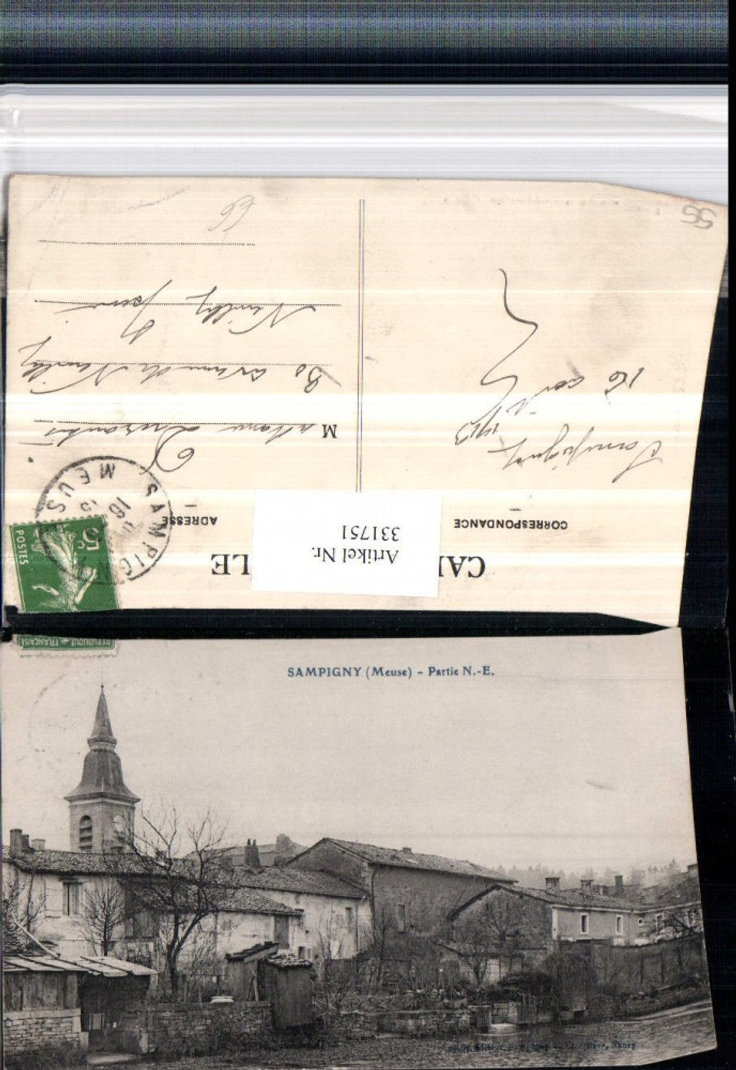 331751,Lothringen Meuse Sampigny Partie Teilansicht Kirchenturm
