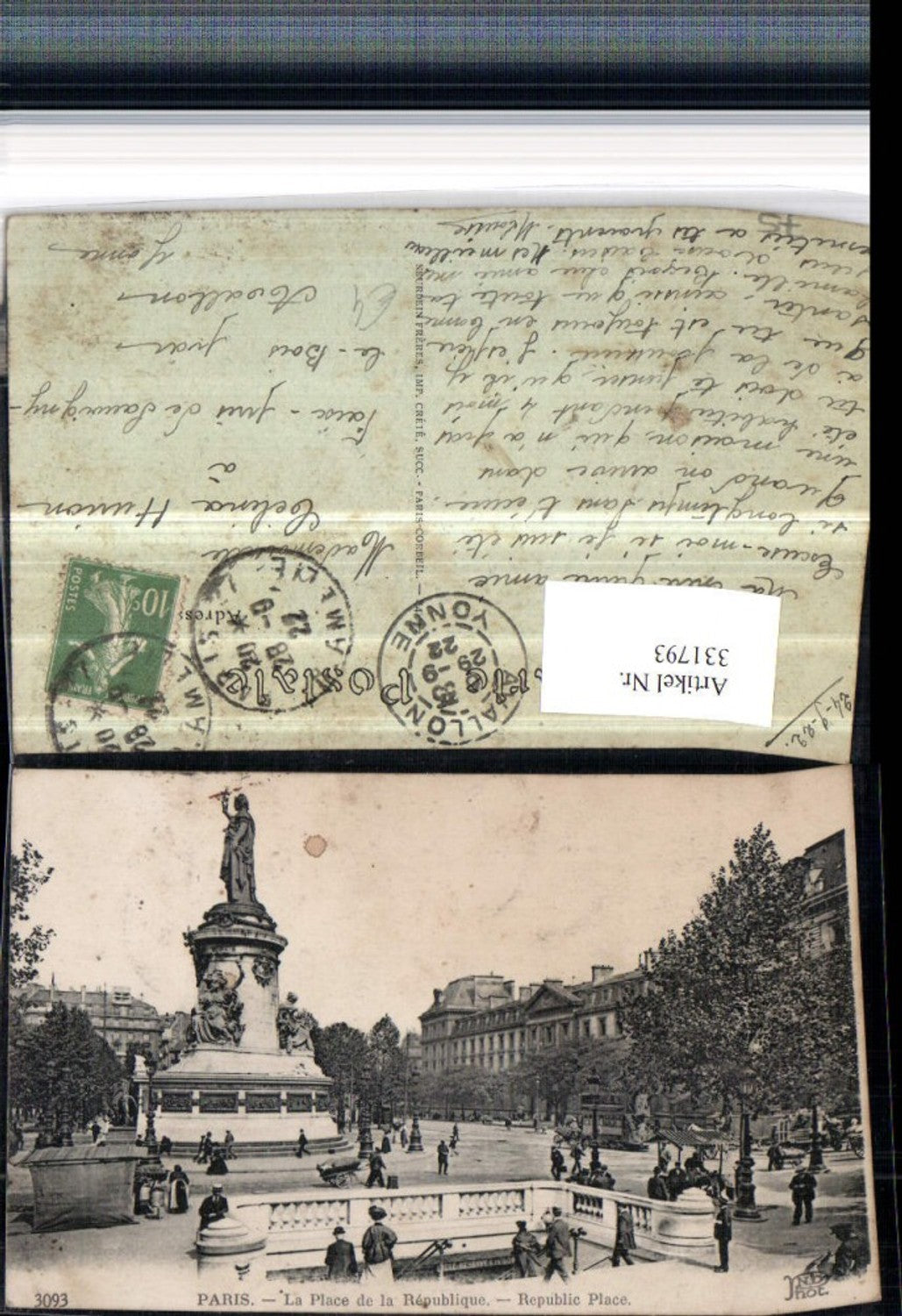 331793,Ile-de-France Paris La Place de la Republique Monument
