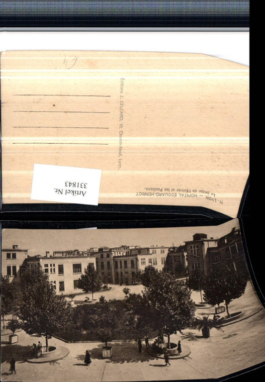 331843,Rhone-Alpes Rhone Lyon Hopital Edouard-Herriot Le jardin de l'Entree et les Pavillons