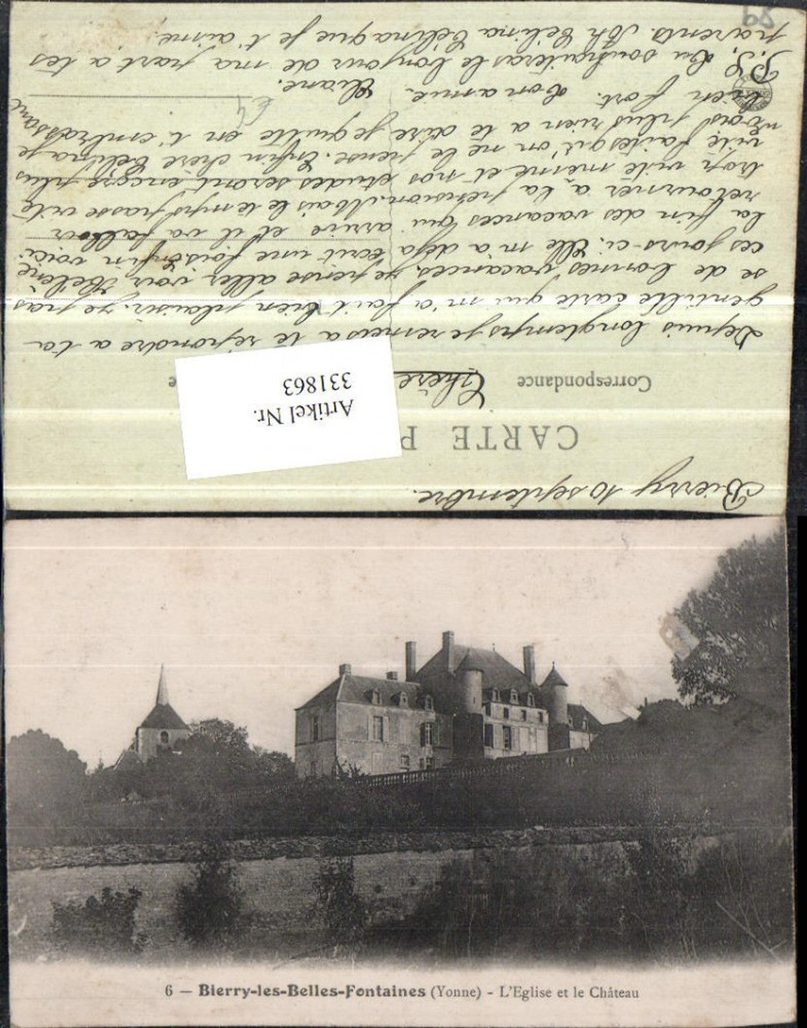 331863,Burgund Yonne Bierry-les-Belles-Fontaines L'Eglise et le Chateau Schloss Kirche