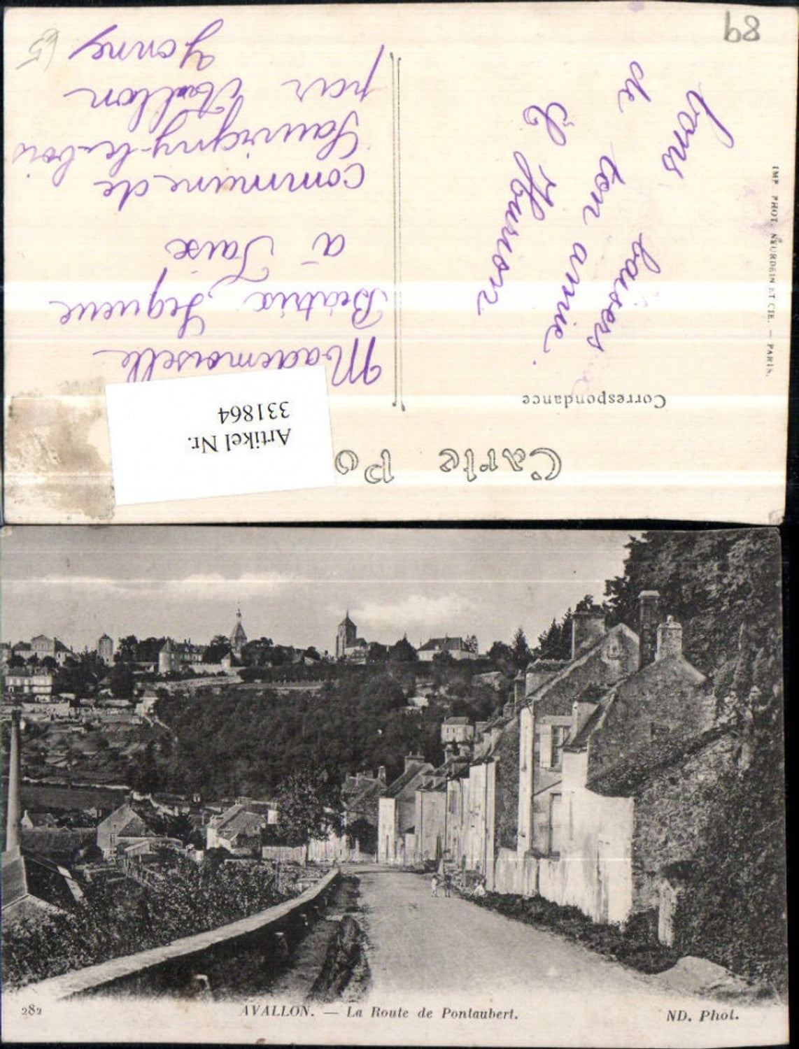 331864,Burgund Yonne Avallon La Route de Pontaubert Teilansicht