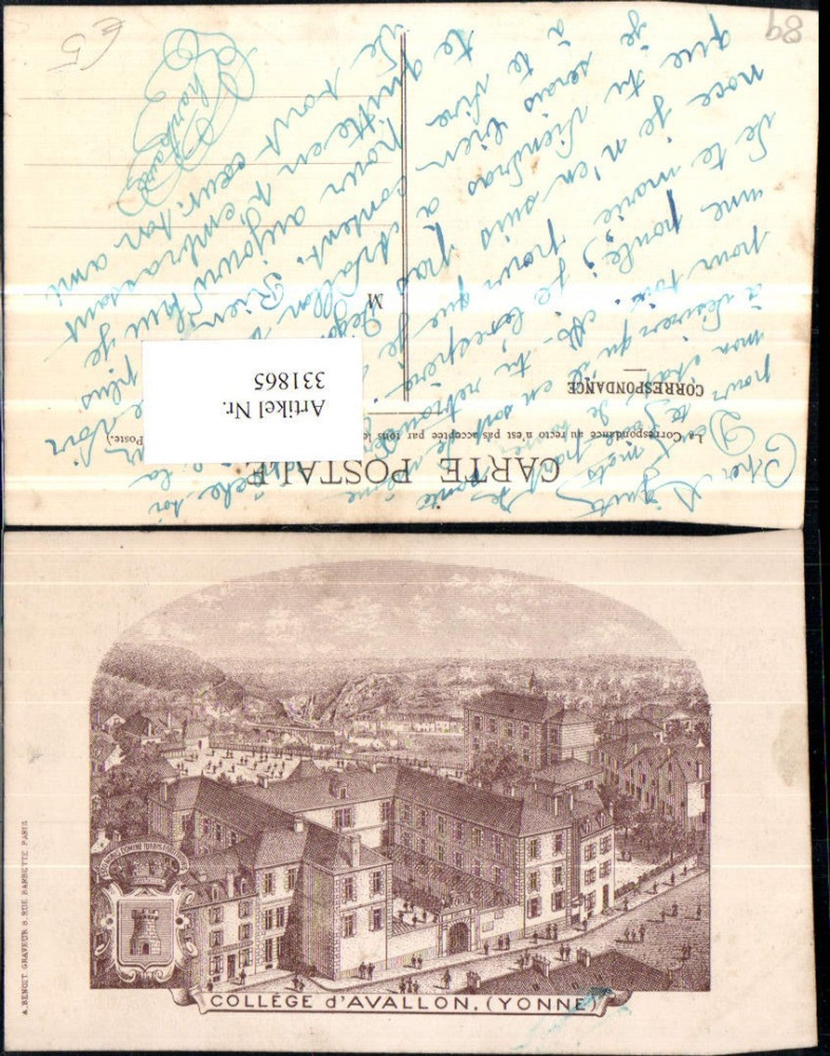 331865,Künstler AK Burgund Yonne Avallon College Schule
