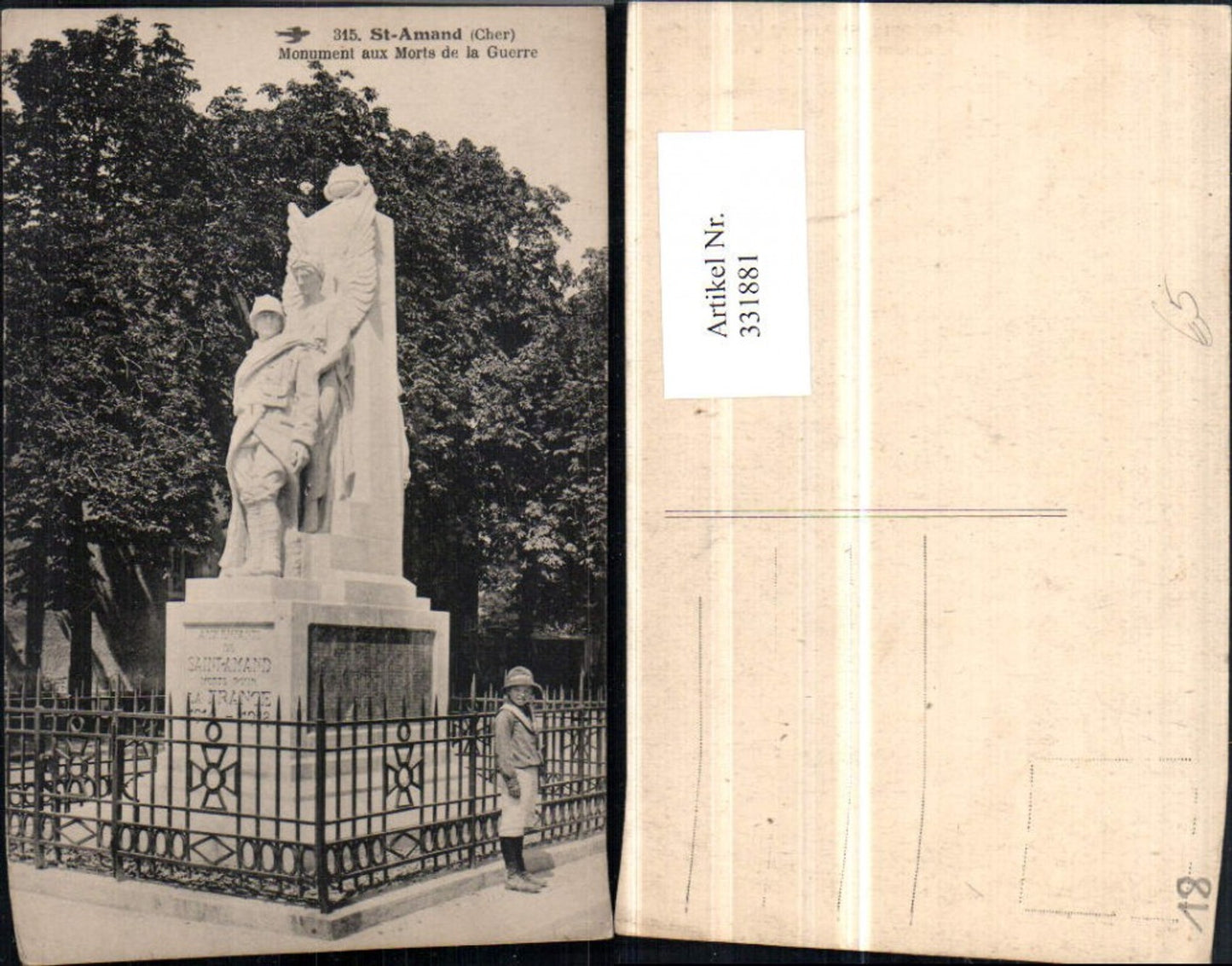 331881,Centre Cher St-Amand Monument aux Morts de la Guerre