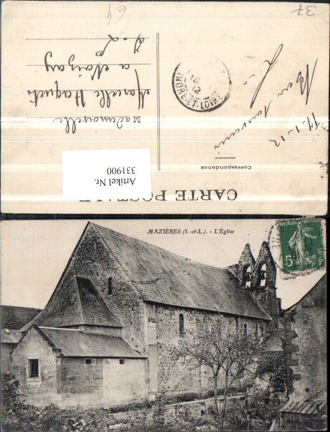 331900,Centre Indre-et-Loire Mazieres L'Eglise Kirche