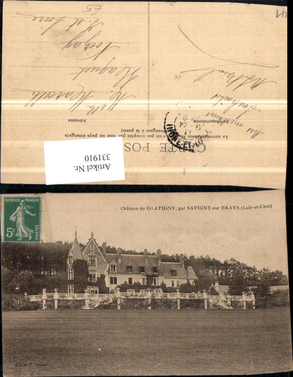 331910,Centre Loire-et-Cher Savigny-sur-Braye Chateau de Glatigny Schloss