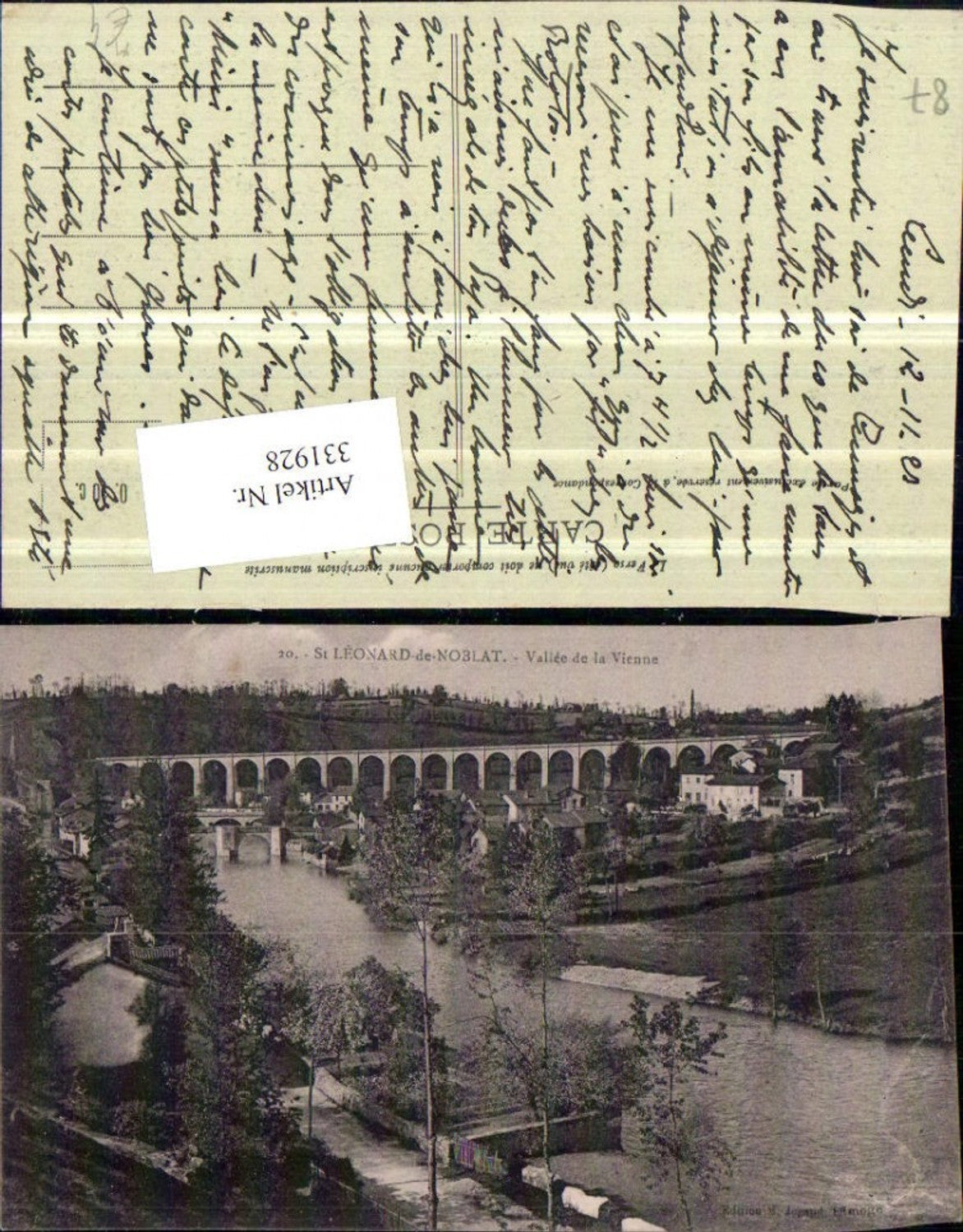 331928,Limousin Haute-Vienne St-Leonard-de-Noblat Vallee de la Vienne Viadukt Brücke