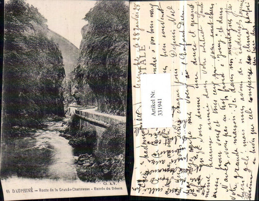 331941,Rhone-Alpes Isere Dauphine Route de la Grands-Chartreuse Entree du Desert