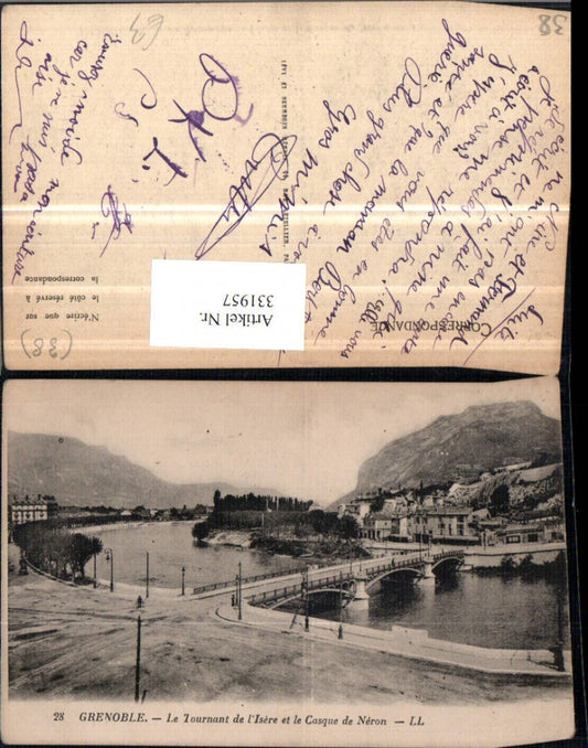 331957,Rhone-Alpes Isere Grenoble Le Tournant de l'Isere et le Casque de Neron Brücke